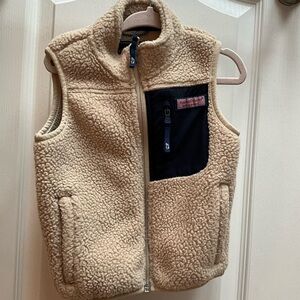 Kids Vineyard Vines Sherpa Fleece Vest with Blue Pocket
